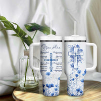 Christian Gifts Tumbler With Handle You Are Enough Inspirational Flower Christ Cross - Wonder Print Shop