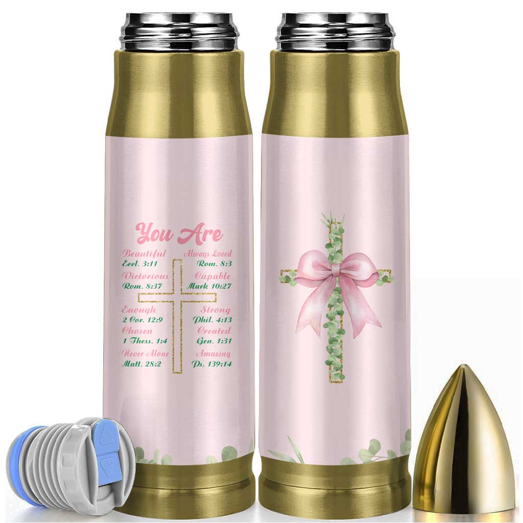 Christian Gifts Bullet Tumbler You Are Enough Inspirational Coquette Christ Cross
