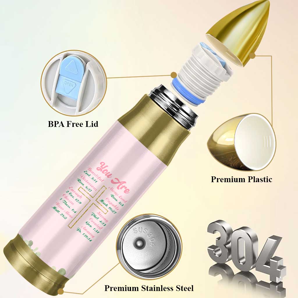 Christian Gifts Bullet Tumbler You Are Enough Inspirational Coquette Christ Cross