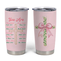 Christian Gifts Tumbler Cup You Are Enough Inspirational Coquette Christ Cross - Wonder Print Shop