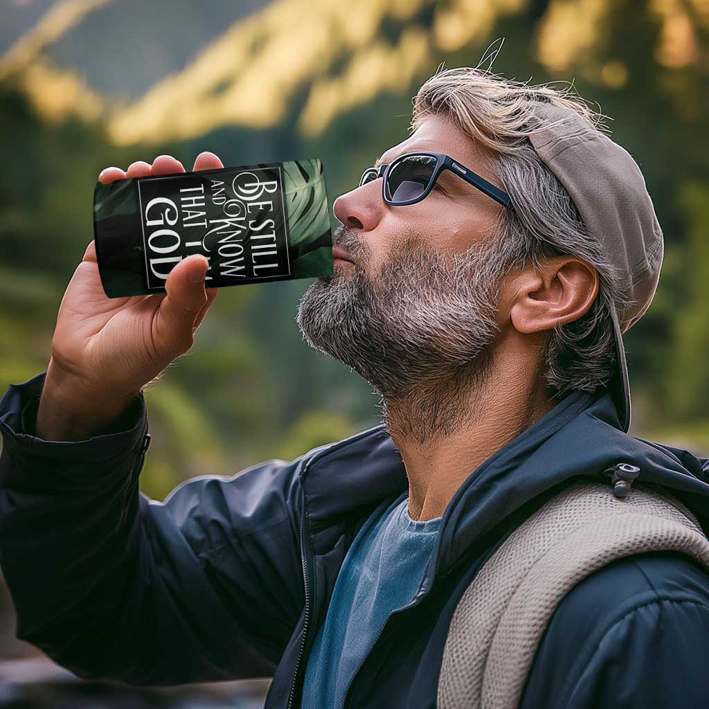 Christian 4 in 1 Can Cooler Tumbler Be Still And Know That I Am God Aesthetic - Wonder Print Shop