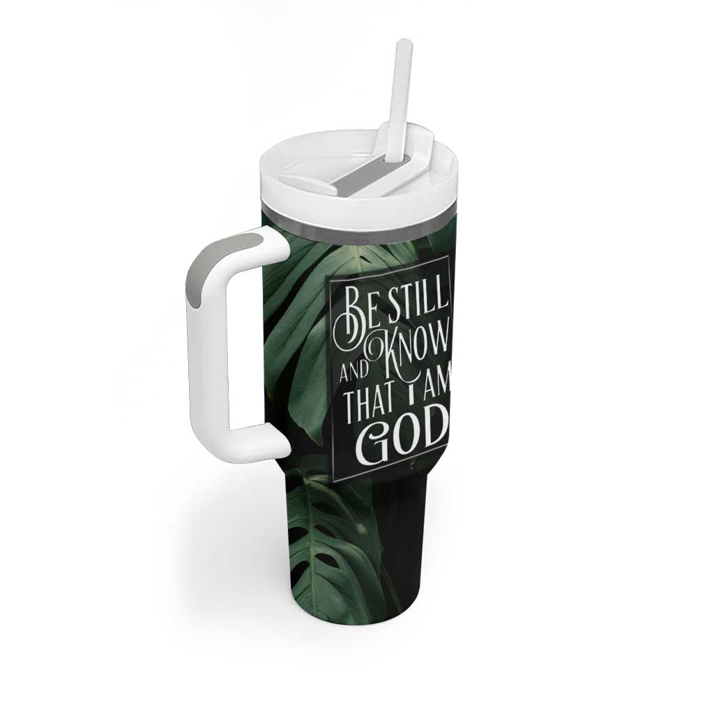 Christian Tumbler With Handle Be Still And Know That I Am God Aesthetic - Wonder Print Shop