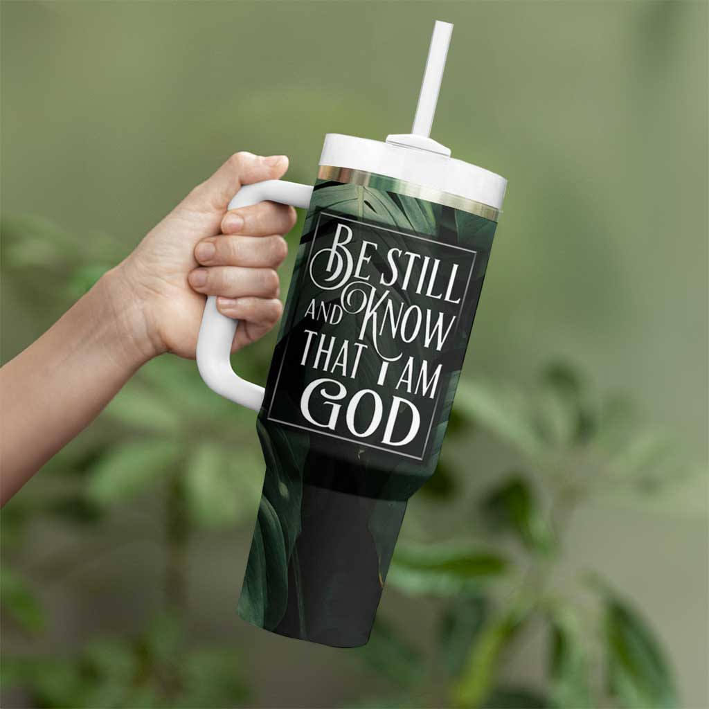 Christian Tumbler With Handle Be Still And Know That I Am God Aesthetic - Wonder Print Shop