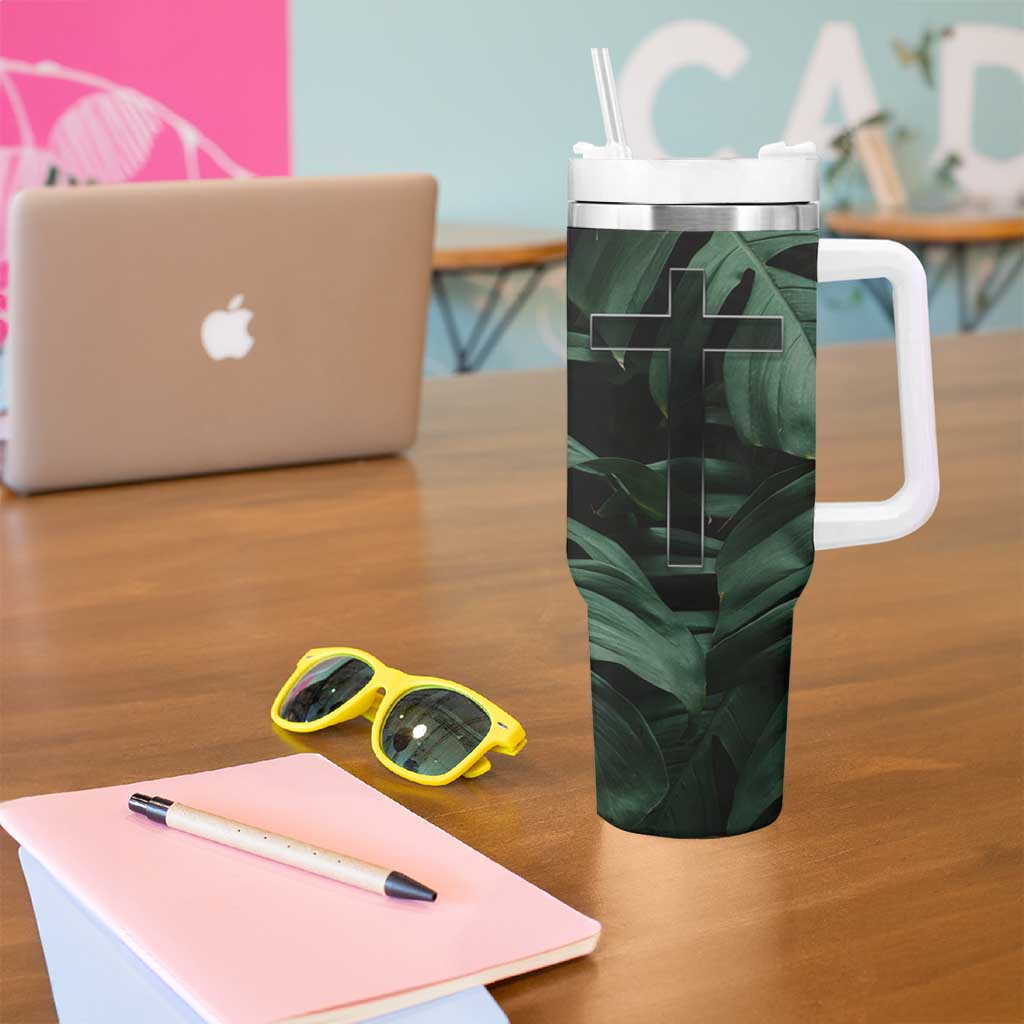 Christian Tumbler With Handle Be Still And Know That I Am God Aesthetic - Wonder Print Shop