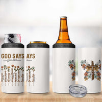 Christian Gifts 4 in 1 Can Cooler Tumbler God Say You Are Inspirational Flower Butterfly Christ Cross - Wonder Print Shop