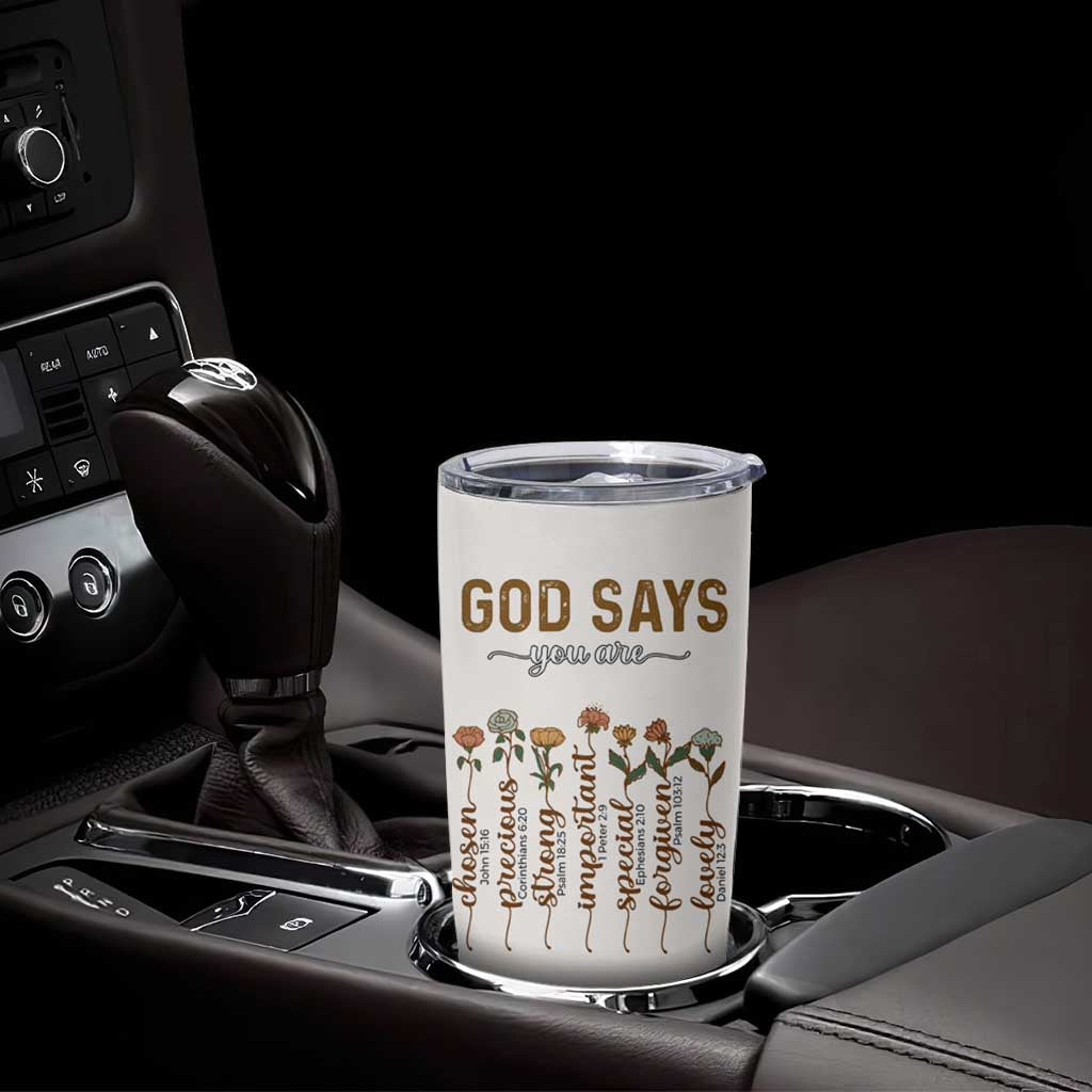 Christian Gifts Tumbler Cup God Say You Are Inspirational Flower Butterfly Christ Cross - Wonder Print Shop