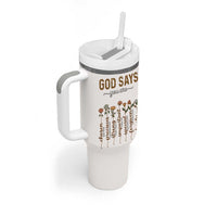 Christian Gifts Tumbler With Handle God Say You Are Inspirational Flower Butterfly Christ Cross - Wonder Print Shop