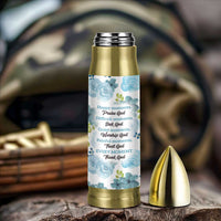 Christian Bullet Tumbler Thank God Faith Flower Christ Cross