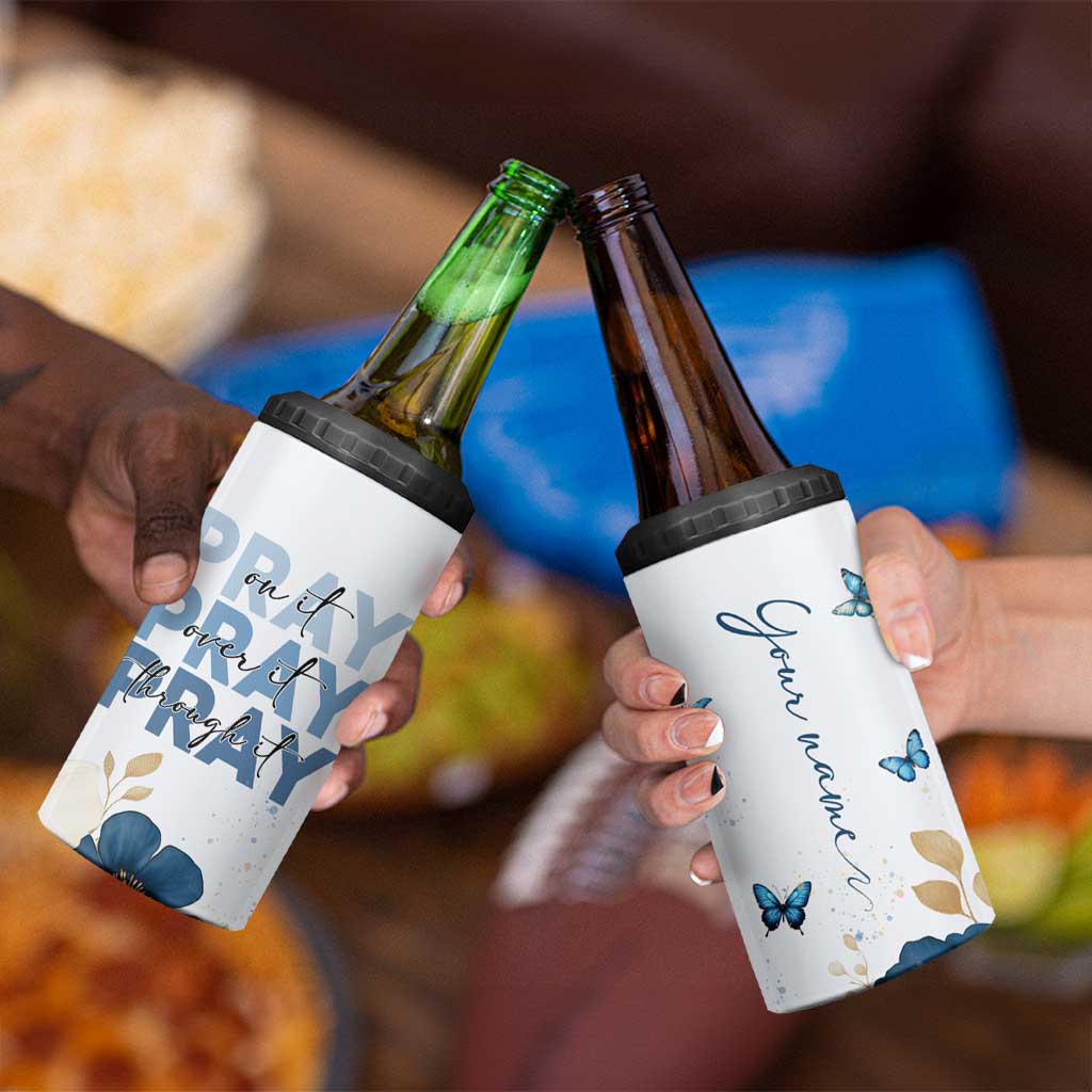 Personalized Christian Prayer 4 in 1 Can Cooler Tumbler Custom Name Pray On It Pray Over It - Wonder Print Shop