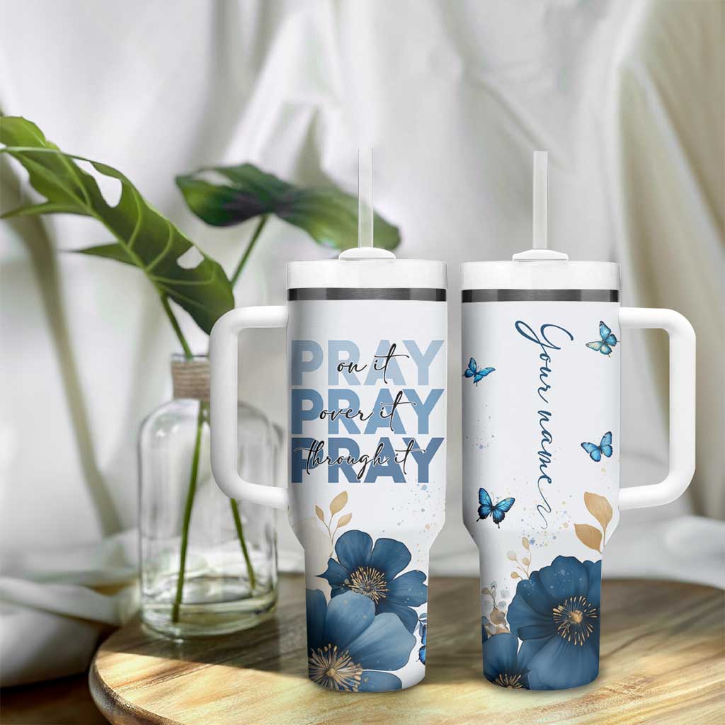 Personalized Christian Prayer Tumbler With Handle Custom Name Pray On It Pray Over It - Wonder Print Shop