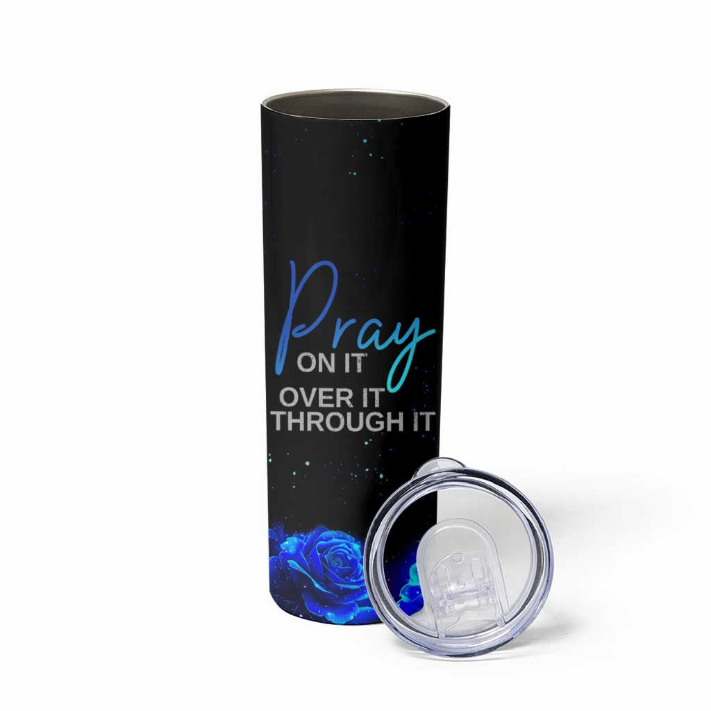 Christian Prayer Skinny Tumbler Pray On It Pray Over It Pray Through It - Wonder Print Shop