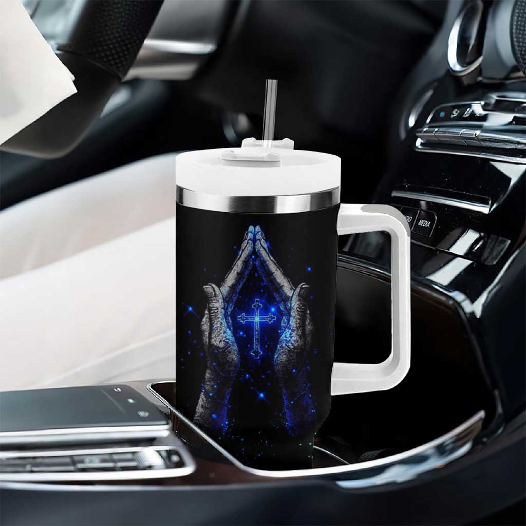 Christian Prayer Tumbler With Handle Pray On It Pray Over It Pray Through It - Wonder Print Shop