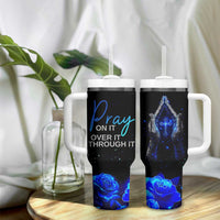 Christian Prayer Tumbler With Handle Pray On It Pray Over It Pray Through It - Wonder Print Shop