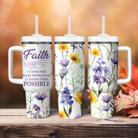 Christian Tumbler With Handle Faith Does Not Make Things Easy It Makes Them Possible - Wonder Print Shop