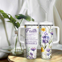 Christian Tumbler With Handle Faith Does Not Make Things Easy It Makes Them Possible - Wonder Print Shop