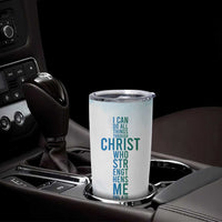 Christian Tumbler Cup I Can Do All Things Through Christ Watercolor Christ Cross - Wonder Print Shop