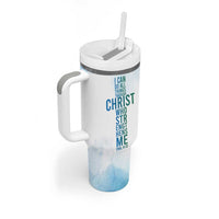 Christian Tumbler With Handle I Can Do All Things Through Christ Watercolor Christ Cross - Wonder Print Shop