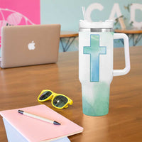 Christian Tumbler With Handle I Can Do All Things Through Christ Watercolor Christ Cross - Wonder Print Shop