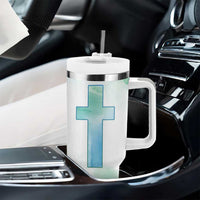 Christian Tumbler With Handle I Can Do All Things Through Christ Watercolor Christ Cross - Wonder Print Shop