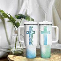Christian Tumbler With Handle I Can Do All Things Through Christ Watercolor Christ Cross - Wonder Print Shop
