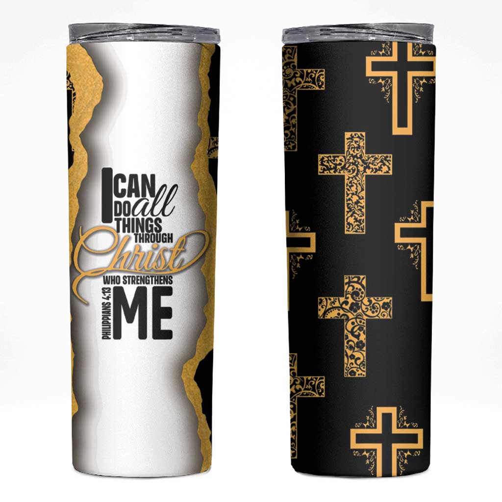 Christian Skinny Tumbler I Can Do All Things Through Christ Aesthetic - Wonder Print Shop