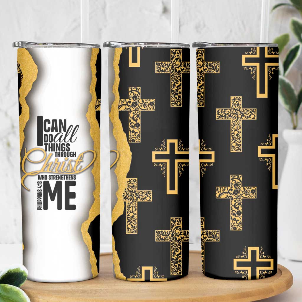 Christian Skinny Tumbler I Can Do All Things Through Christ Aesthetic - Wonder Print Shop