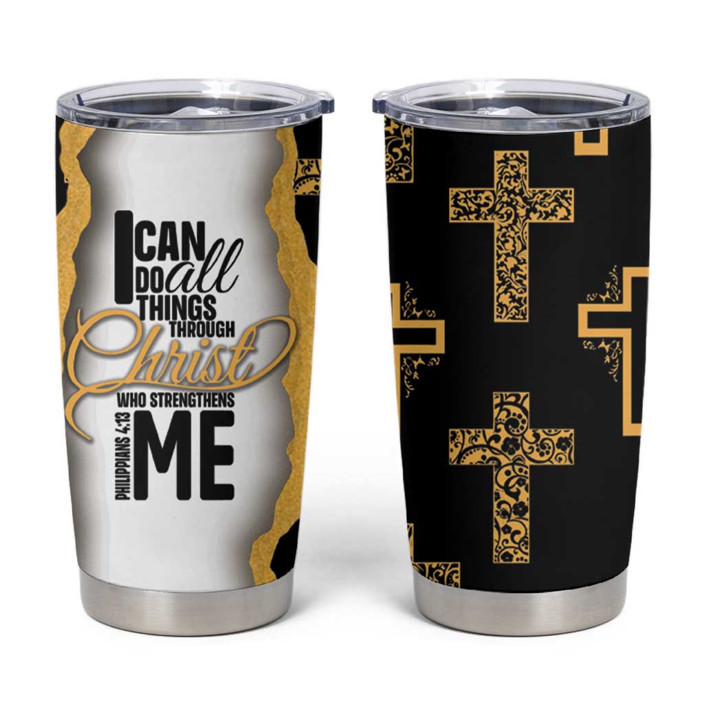 Christian Tumbler Cup I Can Do All Things Through Christ Aesthetic - Wonder Print Shop
