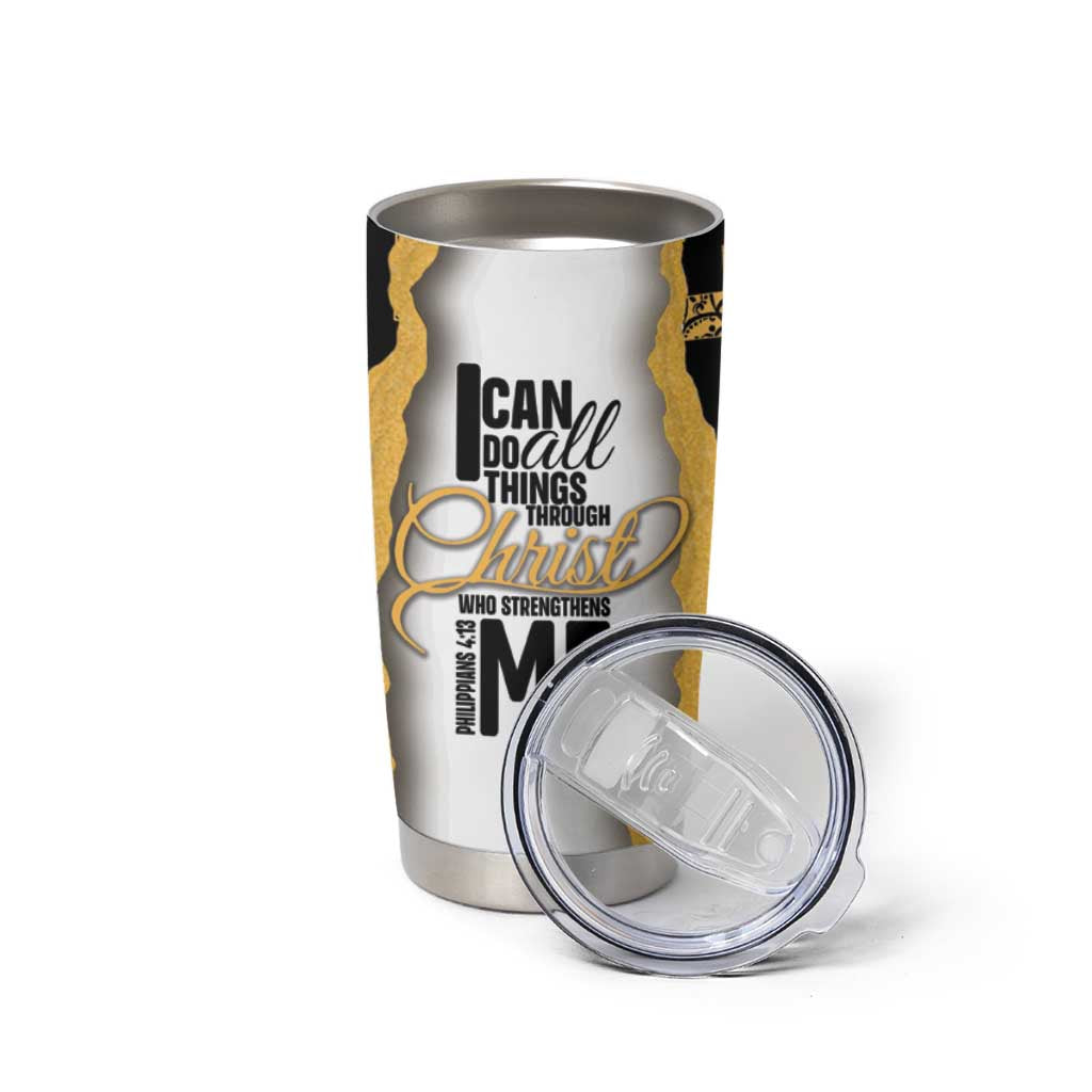 Christian Tumbler Cup I Can Do All Things Through Christ Aesthetic - Wonder Print Shop