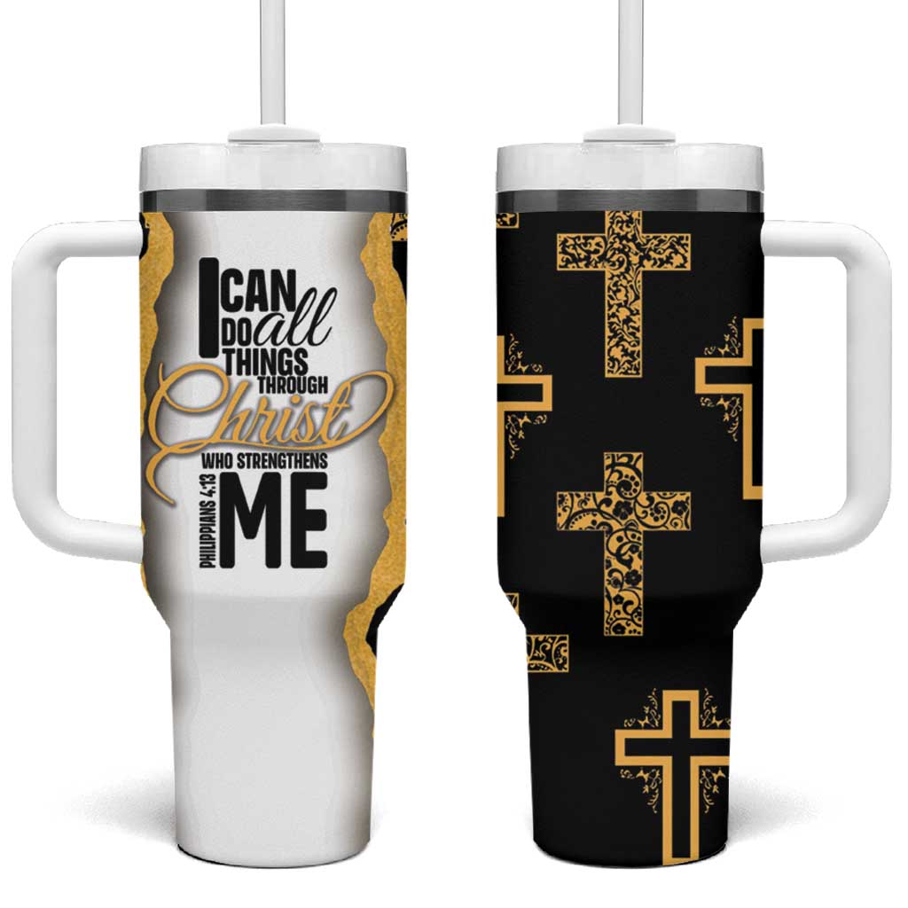 Christian Tumbler With Handle I Can Do All Things Through Christ Aesthetic - Wonder Print Shop