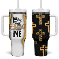 Christian Tumbler With Handle I Can Do All Things Through Christ Aesthetic - Wonder Print Shop