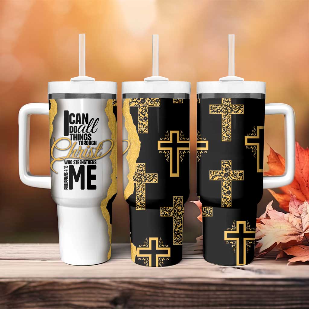 Christian Tumbler With Handle I Can Do All Things Through Christ Aesthetic - Wonder Print Shop