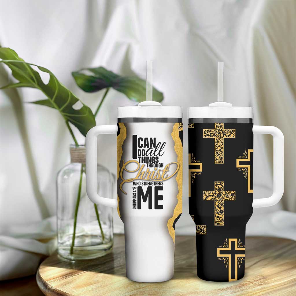 Christian Tumbler With Handle I Can Do All Things Through Christ Aesthetic - Wonder Print Shop