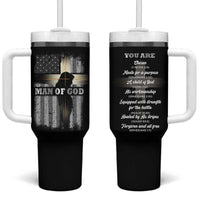 Christian Gifts For Men Tumbler With Handle Man Of God Inspirational Bible Patriotic American Flag - Wonder Print Shop