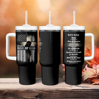 Christian Gifts For Men Tumbler With Handle Man Of God Inspirational Bible Patriotic American Flag - Wonder Print Shop