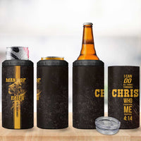 Christian Gifts For Men 4 in 1 Can Cooler Tumbler Man Of Faith I Can Do All Things Through Christ - Wonder Print Shop