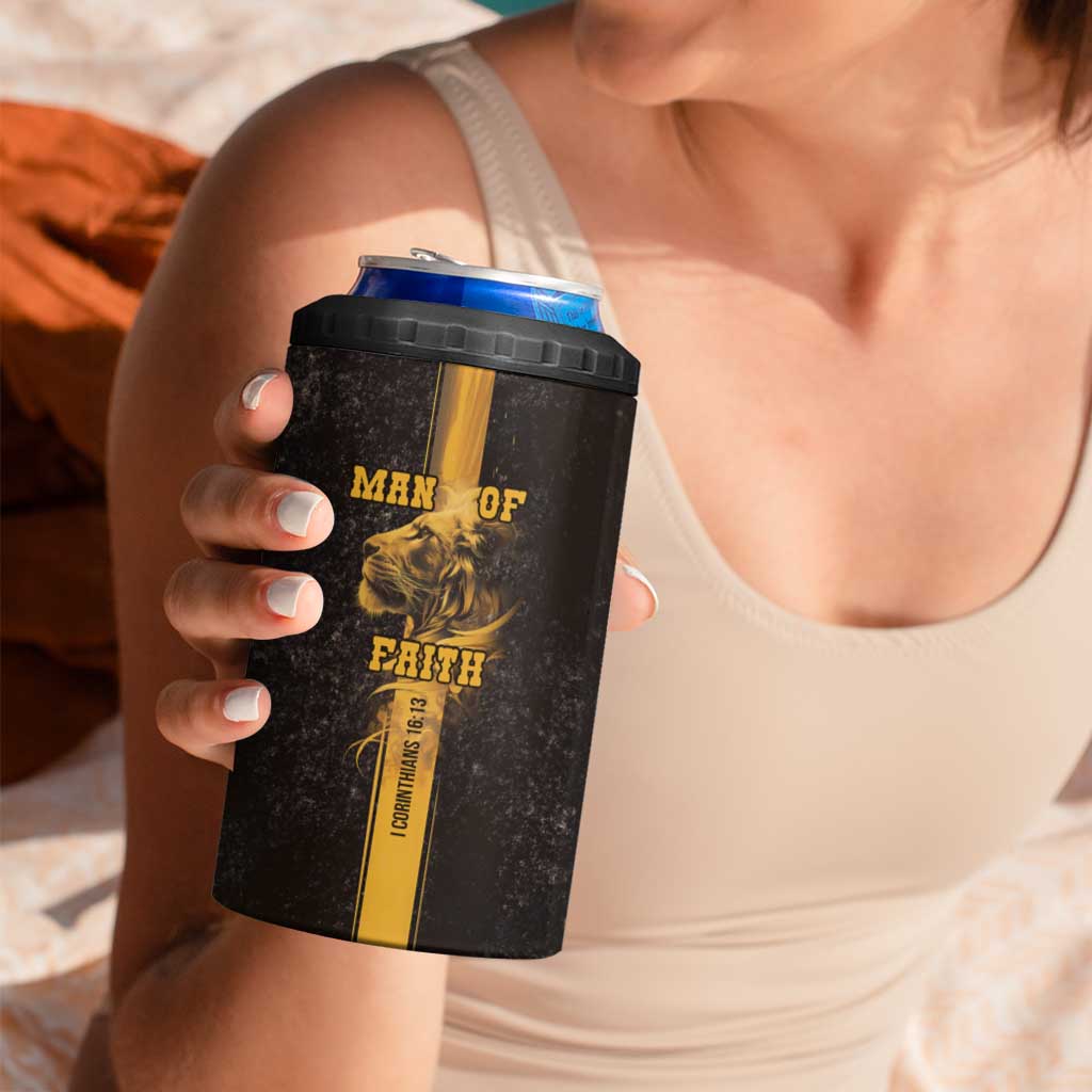 Christian Gifts For Men 4 in 1 Can Cooler Tumbler Man Of Faith I Can Do All Things Through Christ - Wonder Print Shop