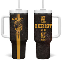 Christian Gifts For Men Tumbler With Handle Man Of Faith I Can Do All Things Through Christ - Wonder Print Shop