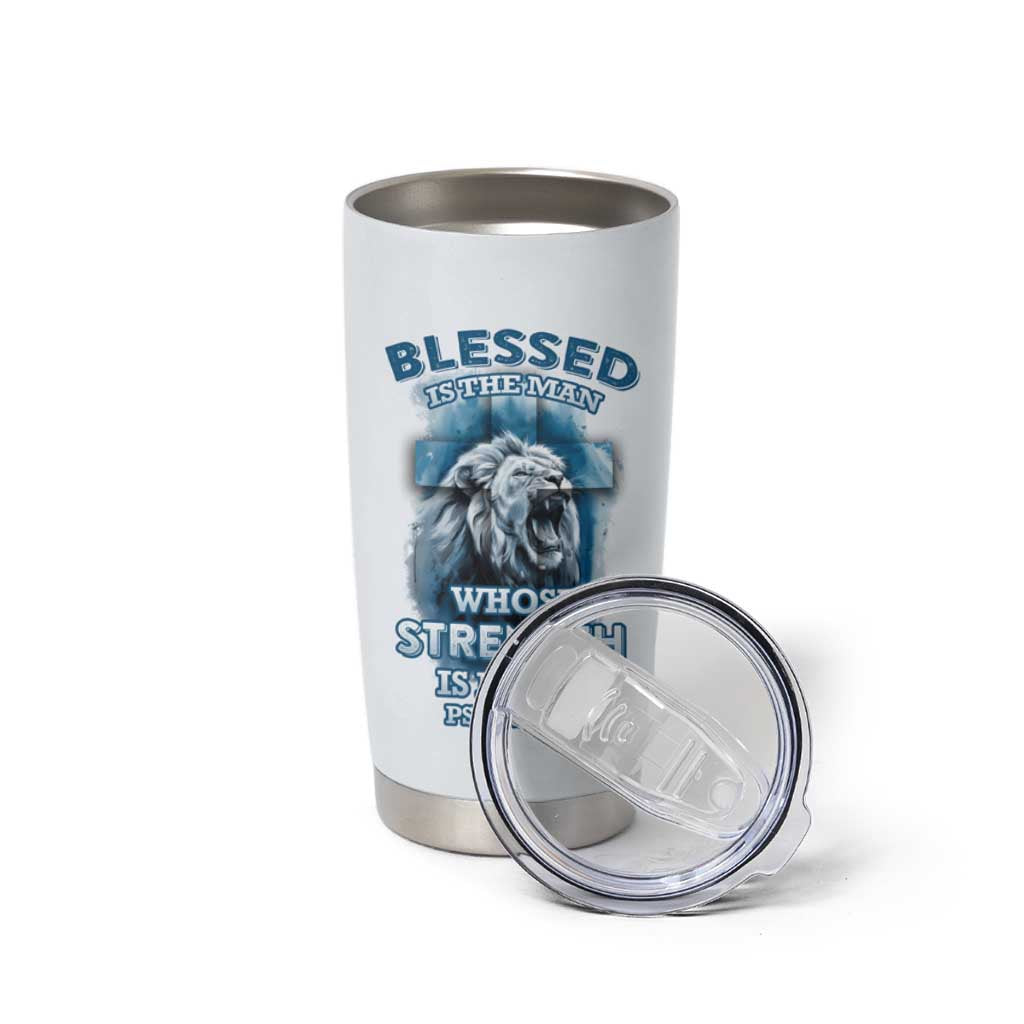 Christian Gifts For Men Tumbler Cup Bible Emergency Numbers Lion Christ Cross - Wonder Print Shop