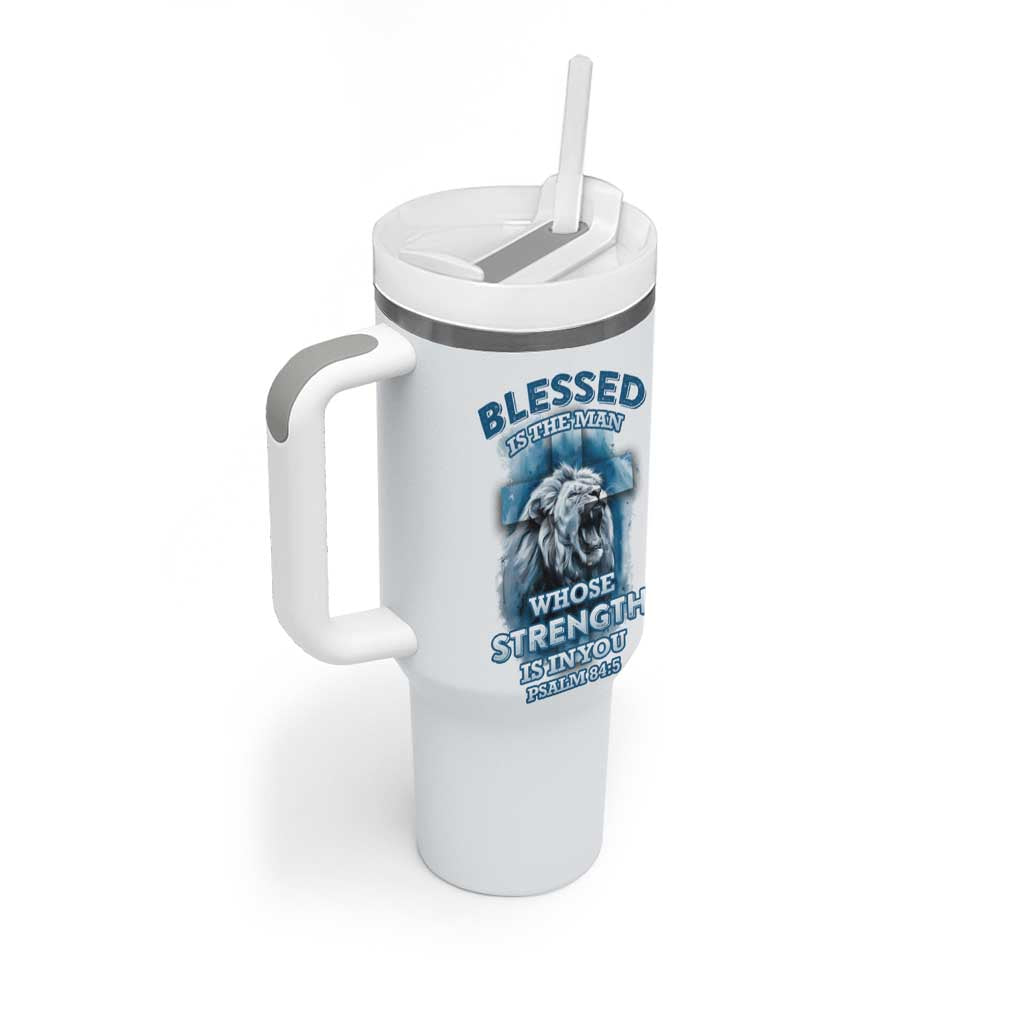 Christian Gifts For Men Tumbler With Handle Bible Emergency Numbers Lion Christ Cross - Wonder Print Shop