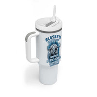 Christian Gifts For Men Tumbler With Handle Bible Emergency Numbers Lion Christ Cross - Wonder Print Shop
