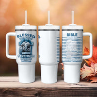 Christian Gifts For Men Tumbler With Handle Bible Emergency Numbers Lion Christ Cross - Wonder Print Shop
