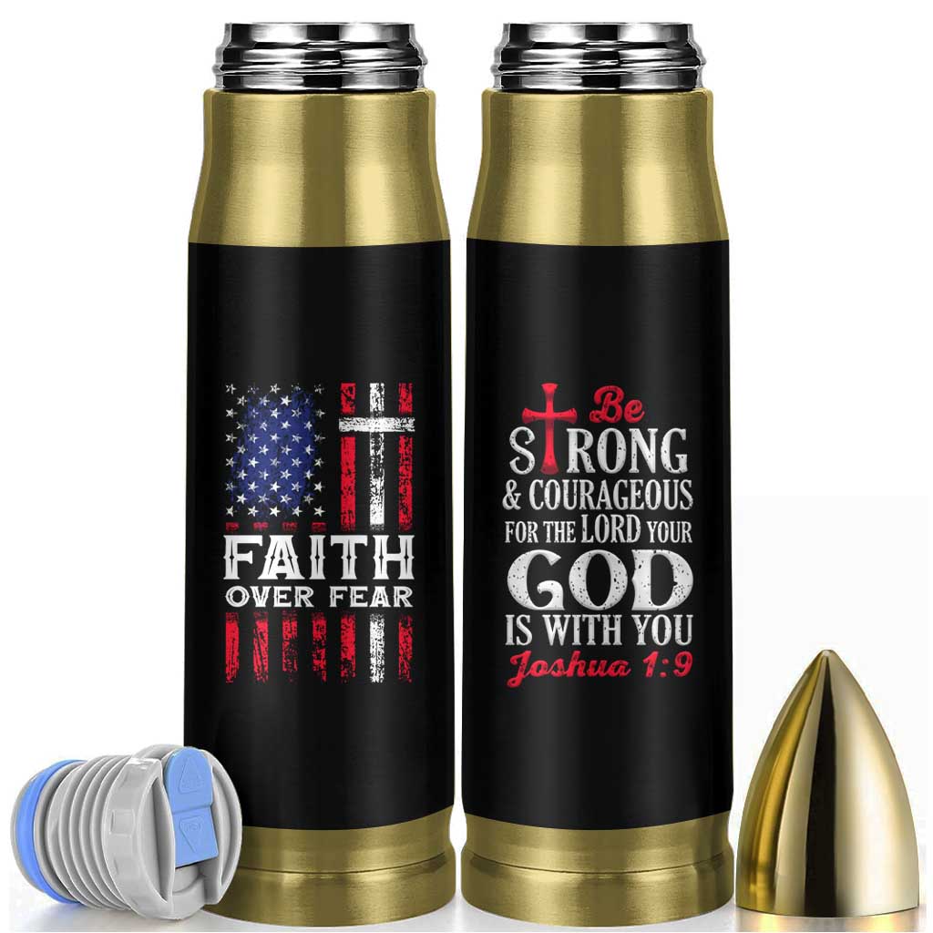 Christian Gifts For Men Bullet Tumbler Faith Over Fear Be Strong And Courageous