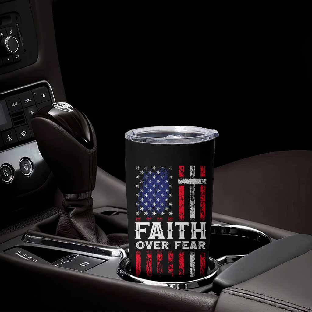 Christian Gifts For Men Tumbler Cup Faith Over Fear Be Strong And Courageous - Wonder Print Shop