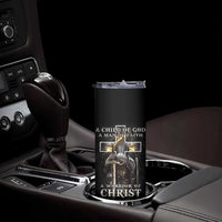Christian Gifts For Men Skinny Tumbler A Child of God Man of Faith Warrior of Chirst - Wonder Print Shop