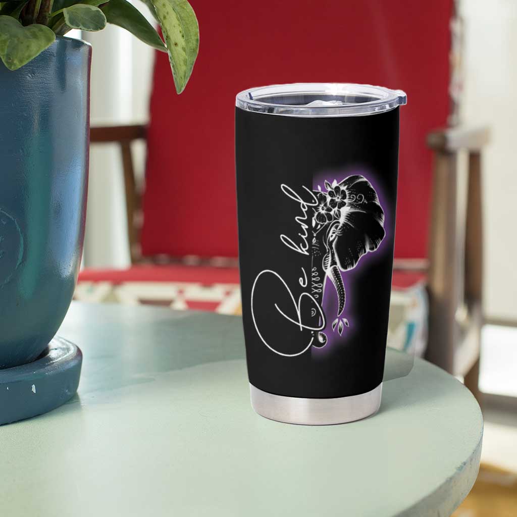 Suicide Prevention Awareness Tumbler Cup Teal Purple Lion Elephant Be Brave Be Kind - Wonder Print Shop