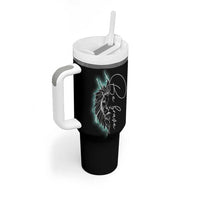 Suicide Prevention Awareness Tumbler With Handle Teal Purple Lion Elephant Be Brave Be Kind - Wonder Print Shop
