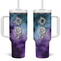 Suicide Prevention Awareness Tumbler With Handle Choose Life Planets Semicolon Teal Purple Galaxy Outer Space - Wonder Print Shop
