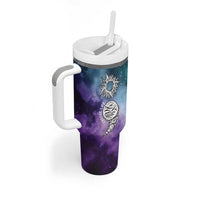 Suicide Prevention Awareness Tumbler With Handle Choose Life Planets Semicolon Teal Purple Galaxy Outer Space - Wonder Print Shop
