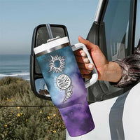 Suicide Prevention Awareness Tumbler With Handle Choose Life Planets Semicolon Teal Purple Galaxy Outer Space - Wonder Print Shop