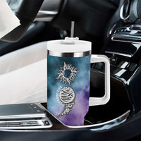 Suicide Prevention Awareness Tumbler With Handle Choose Life Planets Semicolon Teal Purple Galaxy Outer Space - Wonder Print Shop